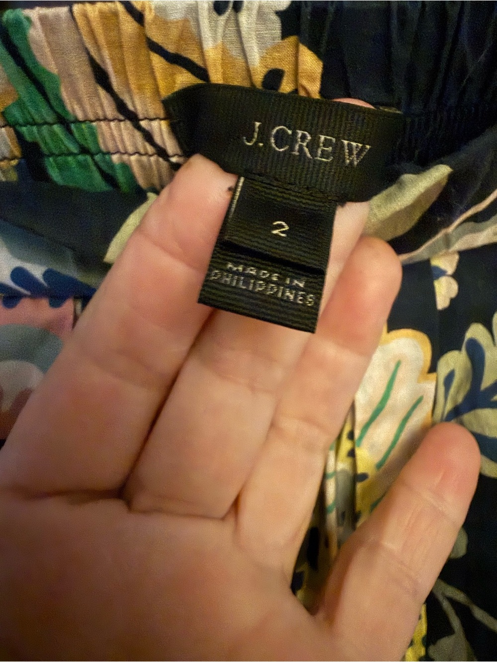 J.Crew Floral A-Line Skirt in floral Symphony, print Navy and Pastel Colors 2 - Picture 6 of 9